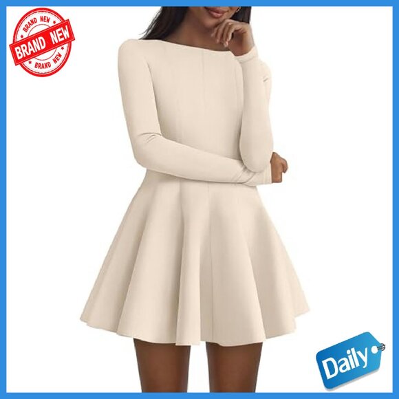 Long Sleeve A-Line Mini Dress for Wedding Guest & Cocktail Parties - Picture 2 of 8